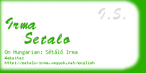 irma setalo business card