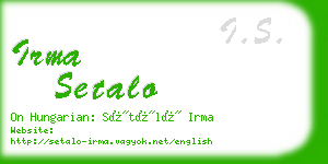 irma setalo business card